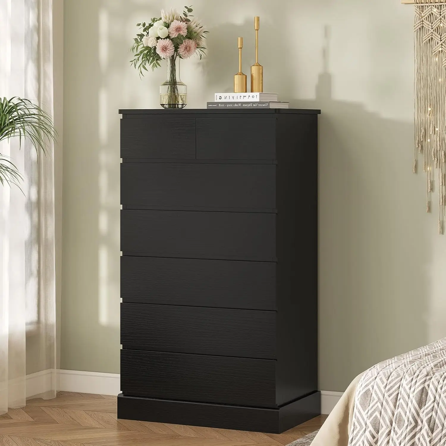 Tall White or Black Dresser- 59.6'' High- 8-Drawer Dresser - Image 7