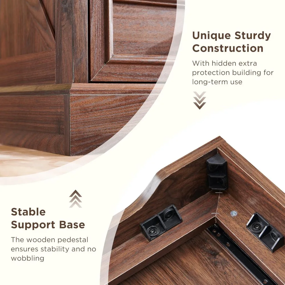 Farmhouse 9 Drawer Dresser- 36-Inch Tall Dresser/ TV Stand with Large Drawers- Bar Handles- Rustic Wood- 5 Color Finishes - Image 7