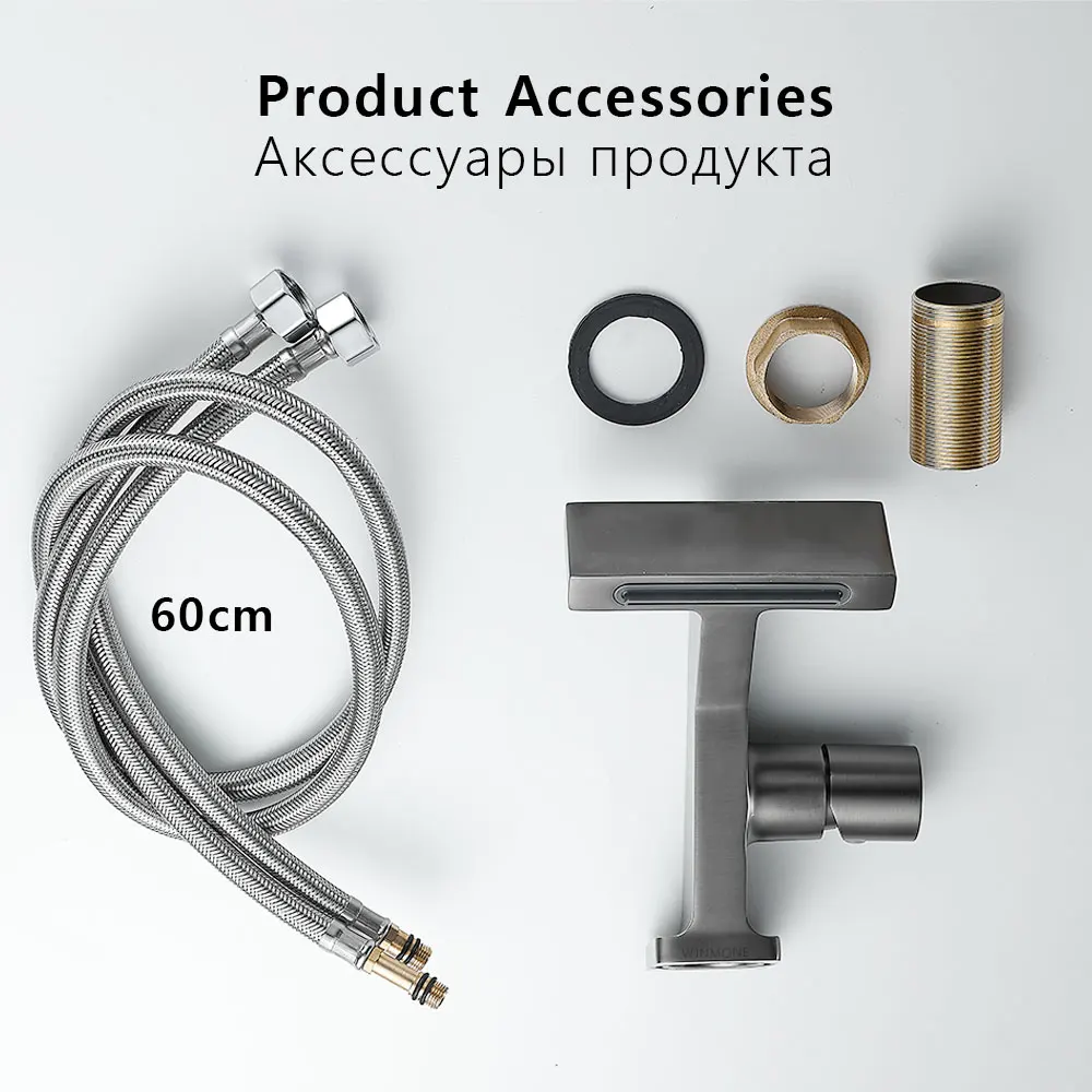 Matte Gray Bathroom Sink Faucet- New Design Waterfall Basin Faucet (Many Colors Available) - Image 5