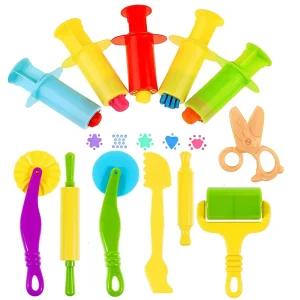 Play-Dough Tool Kit- Extruders- Scissors- Roller- Cutters
