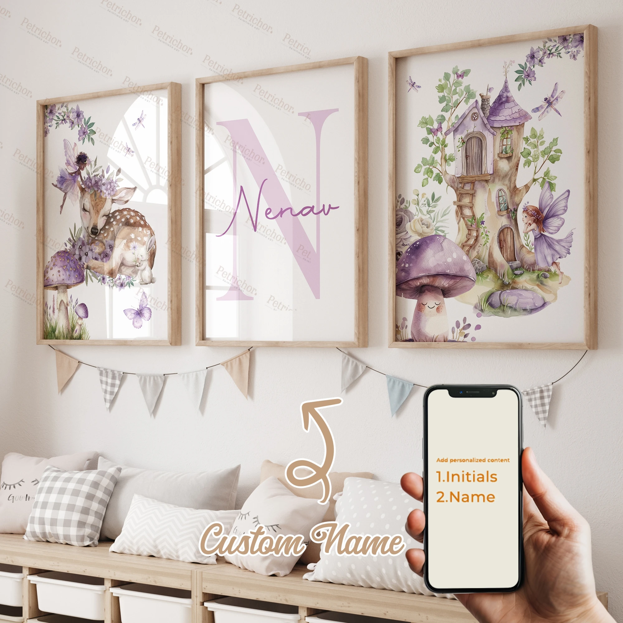 3pcs Personalized Name Wall Art for Babies and Children - Image 19