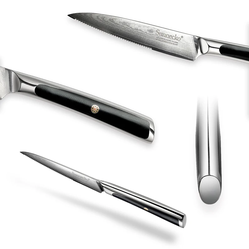 Steak Knives- 1-8 Pcs Serrated Tableware-73 Layers- VG10 Core Damascus Steel- Table Meat Cutlery Tools - Image 6