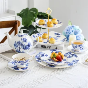 Bone China Coffee/Tea Set- Double Layer Fruit/Dessert Plate
