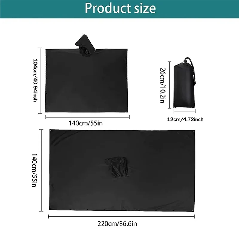 Three-in-One Hooded Raincoat- Camping- Tent- Ground Sheet- Emergencies - Image 6