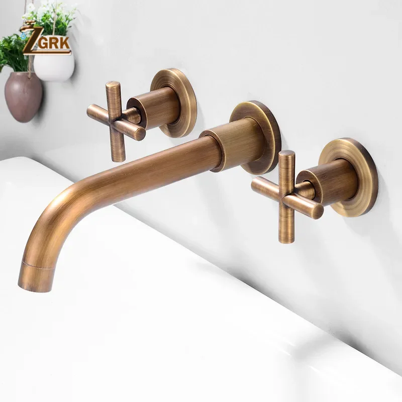 Bathtub Basin Mixer Tap- Wall Mounted Faucet- 3 Pcs- 5 Colors Available