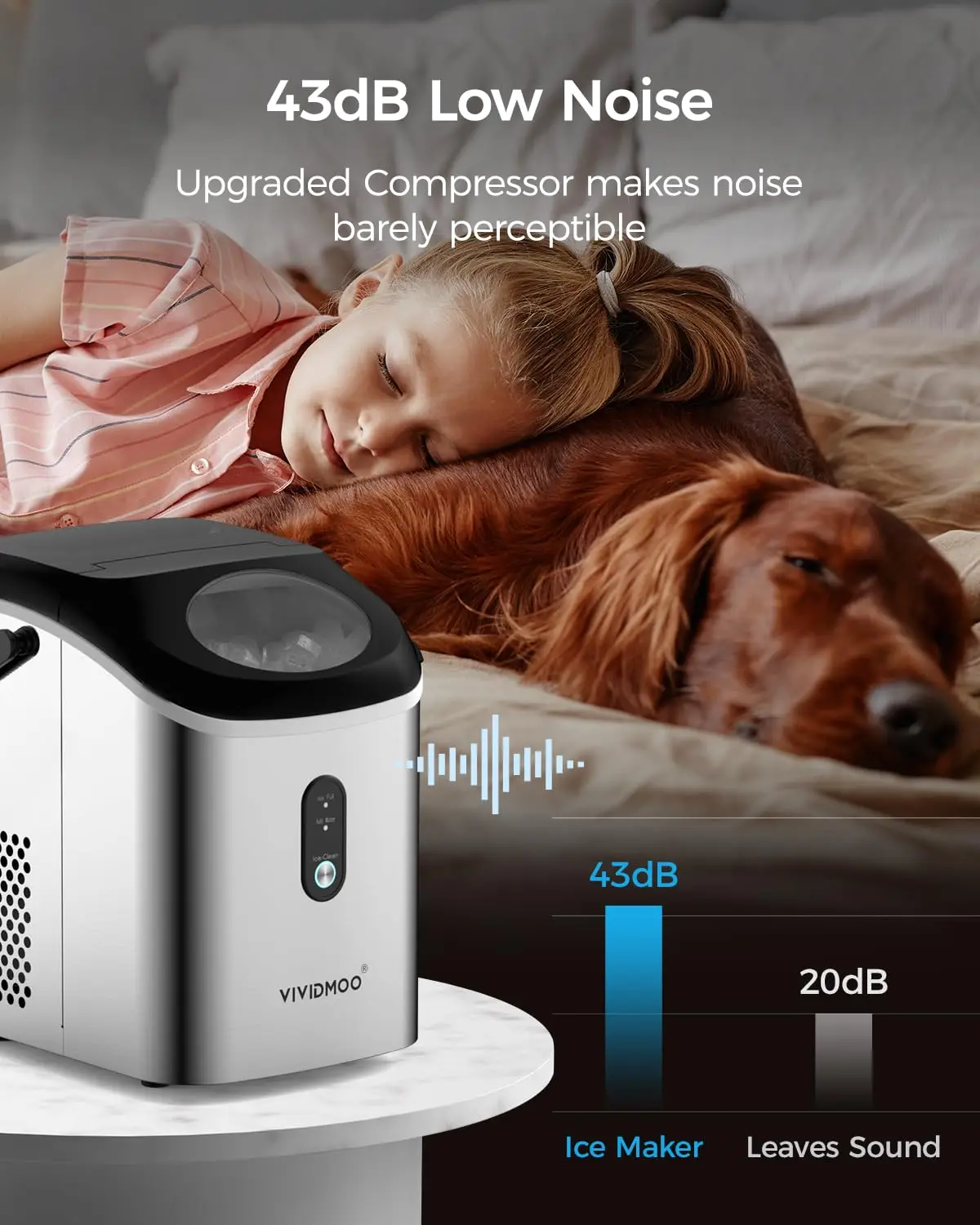 Nugget Ice Maker- Countertop- Self-Cleaning- Soft Chewable Pebble Ice- 5 Minutes- Ice Scoop and Basket - Image 5