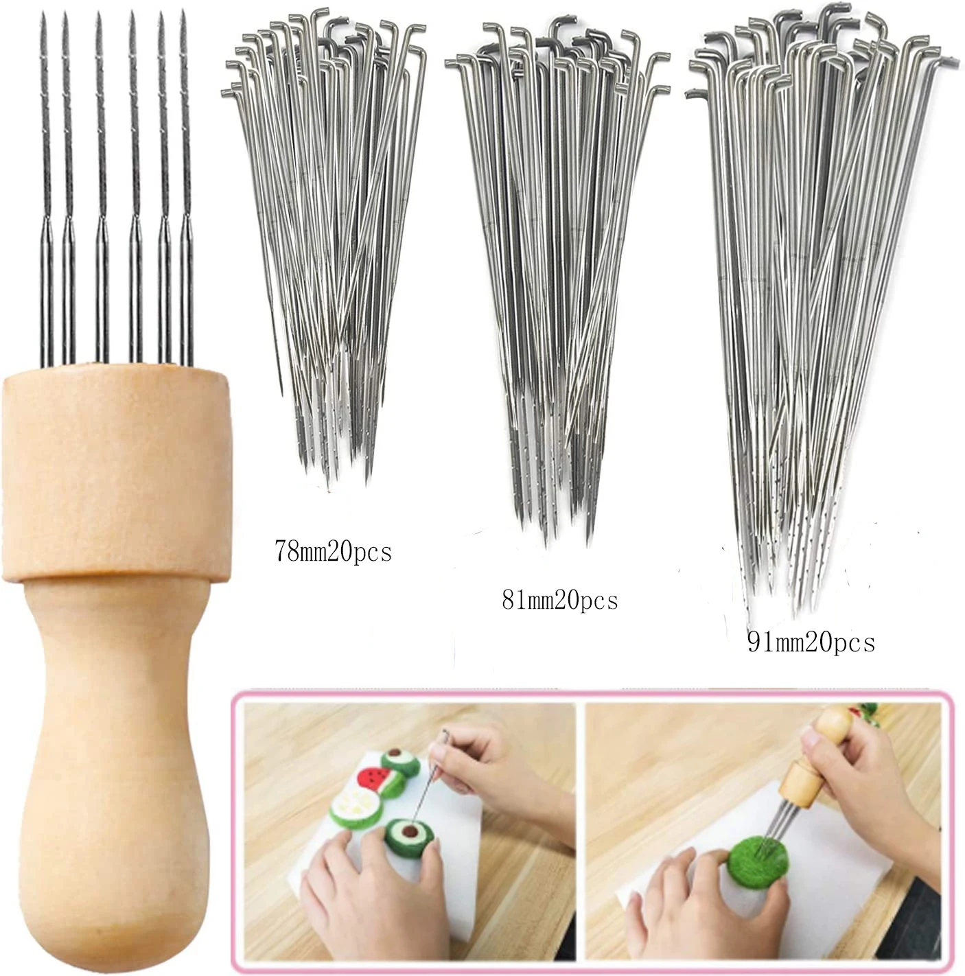 Wooden Wool Felting Needle Holder- Needles - Image 14