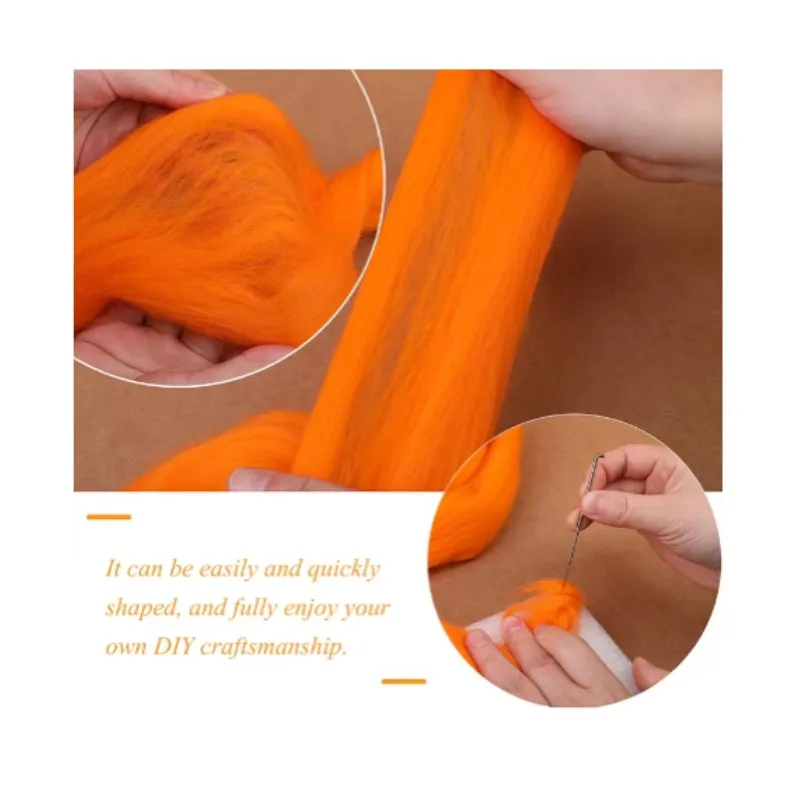 Yellow Series- Wool Felting-Soft Wool Roving- Needle Felting- Wet Felting- Spinning - Image 3