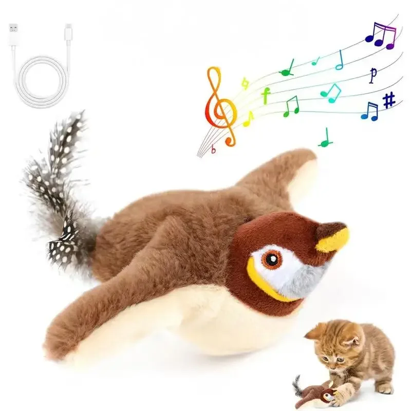 Interactive Flapping Bird Cat Toy- Catnip- Rechargeable Simulation Bird-Touch Activated - Image 6