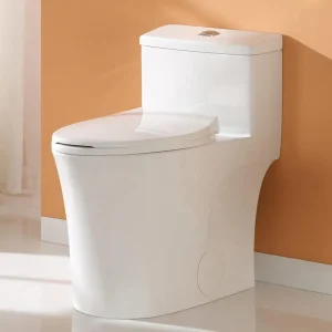 Compact One Piece Toilet with Comfort Chair Seat- ADA Height 17.3"- Elongated Dual Flush