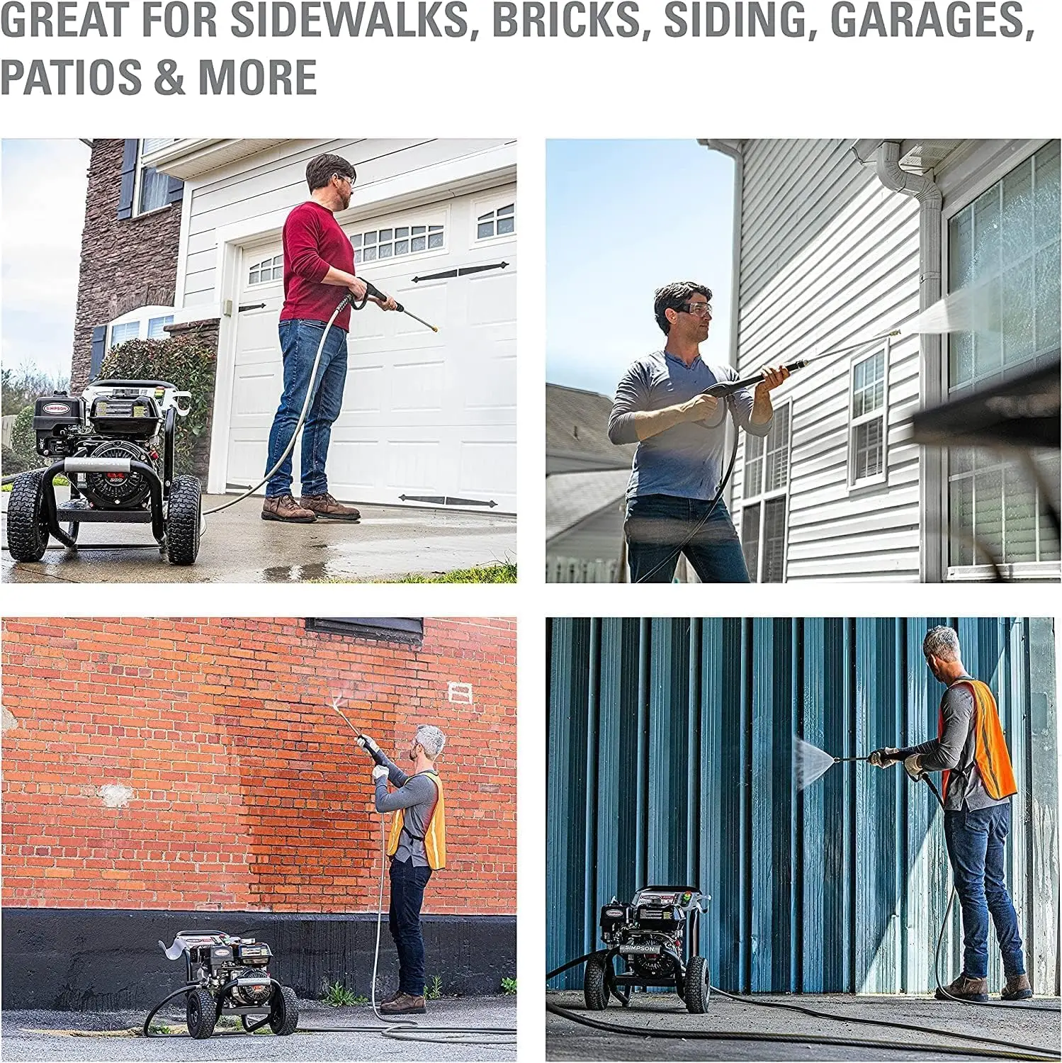 Cleaning PS3228 PowerShot- 3300 PSI- Gas Pressure Washer- 2.5 GPM- Honda GX200 Engine- Includes Spray Gun and Extension Wand - Image 6