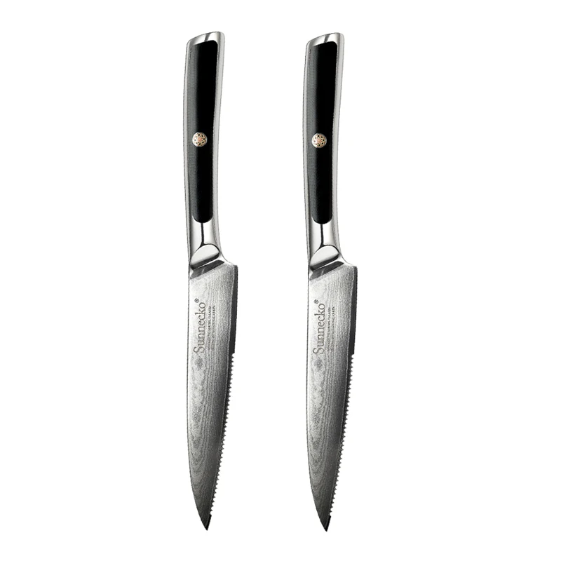 Steak Knives- 1-8 Pcs Serrated Tableware-73 Layers- VG10 Core Damascus Steel- Table Meat Cutlery Tools - Image 8