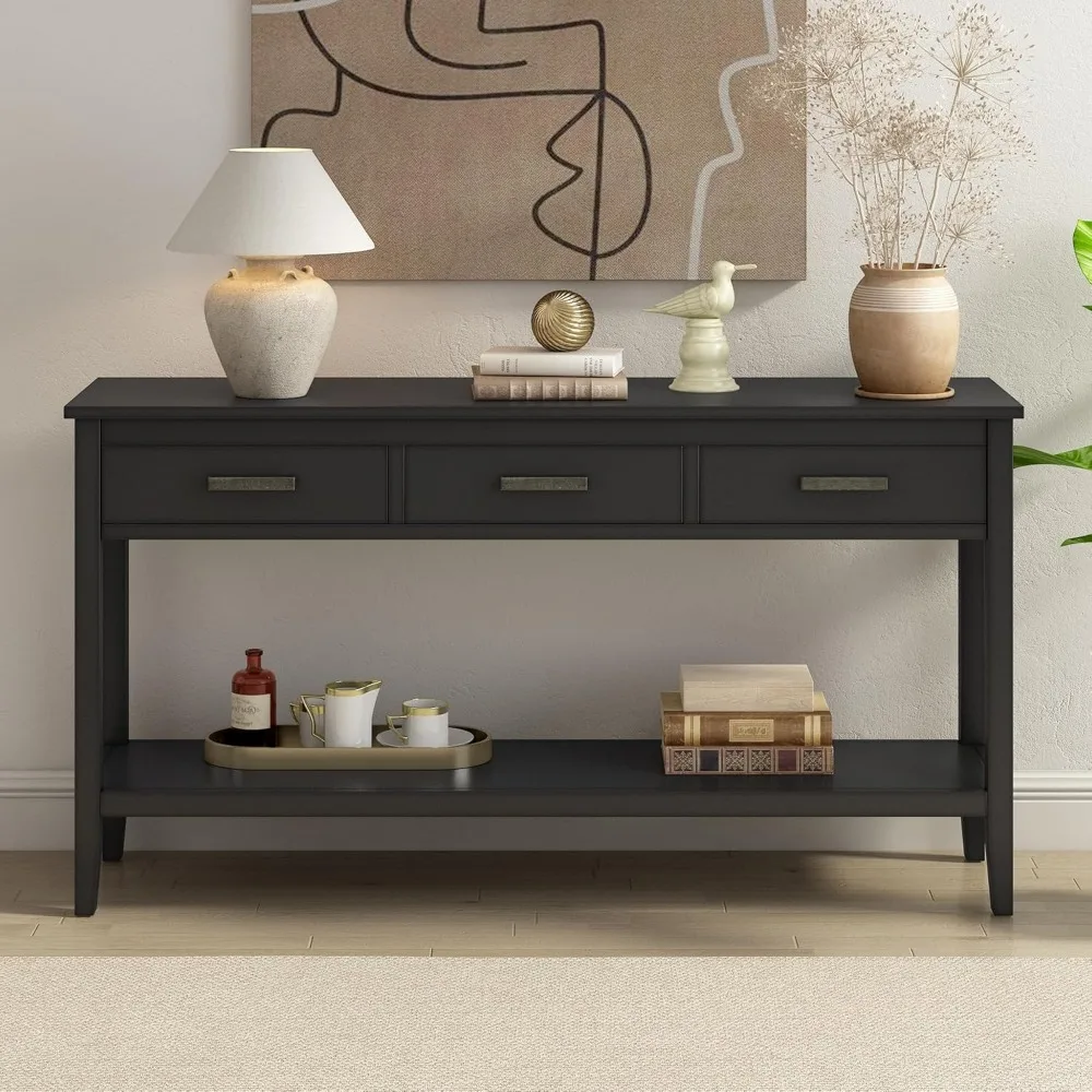 Console/Sofa Table with 1 Shelf and 3 Storage Drawers- Entryway Table- 6 Colors - Image 3