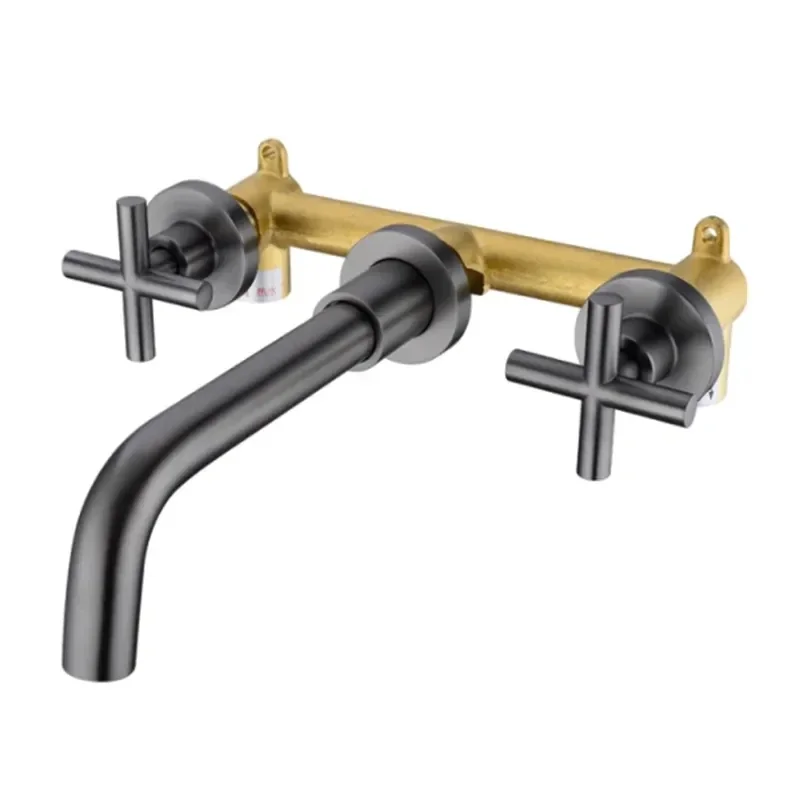 Bathtub Basin Mixer Tap- Wall Mounted Faucet- 3 Pcs- 5 Colors Available - Image 7