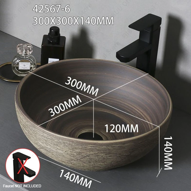 Brown Ceramic Sink- Above Counter Pedestal Washing Basin- Different Configurations and Sizes Available - Image 24