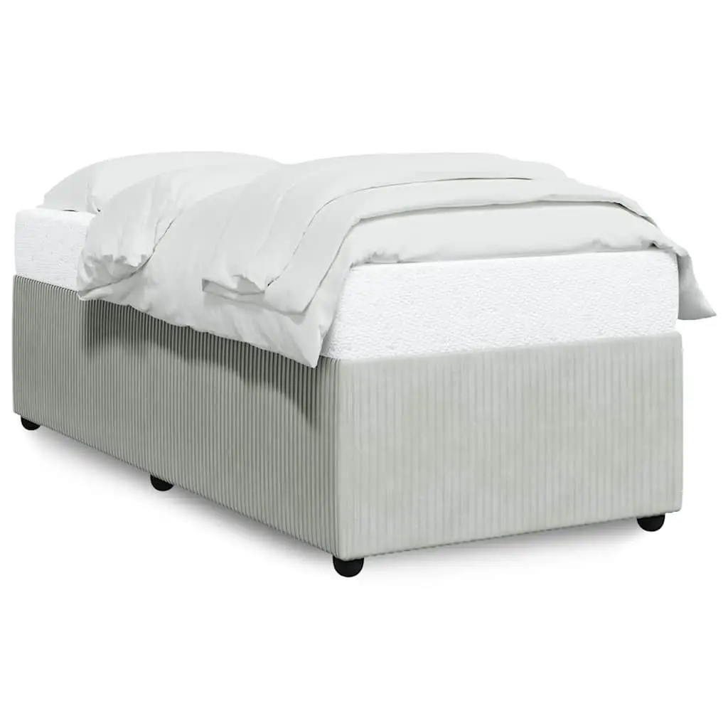 Light Gray Velvet Bed Frame- Twin-Size Upholstered- Mattress NOT Included - Image 2