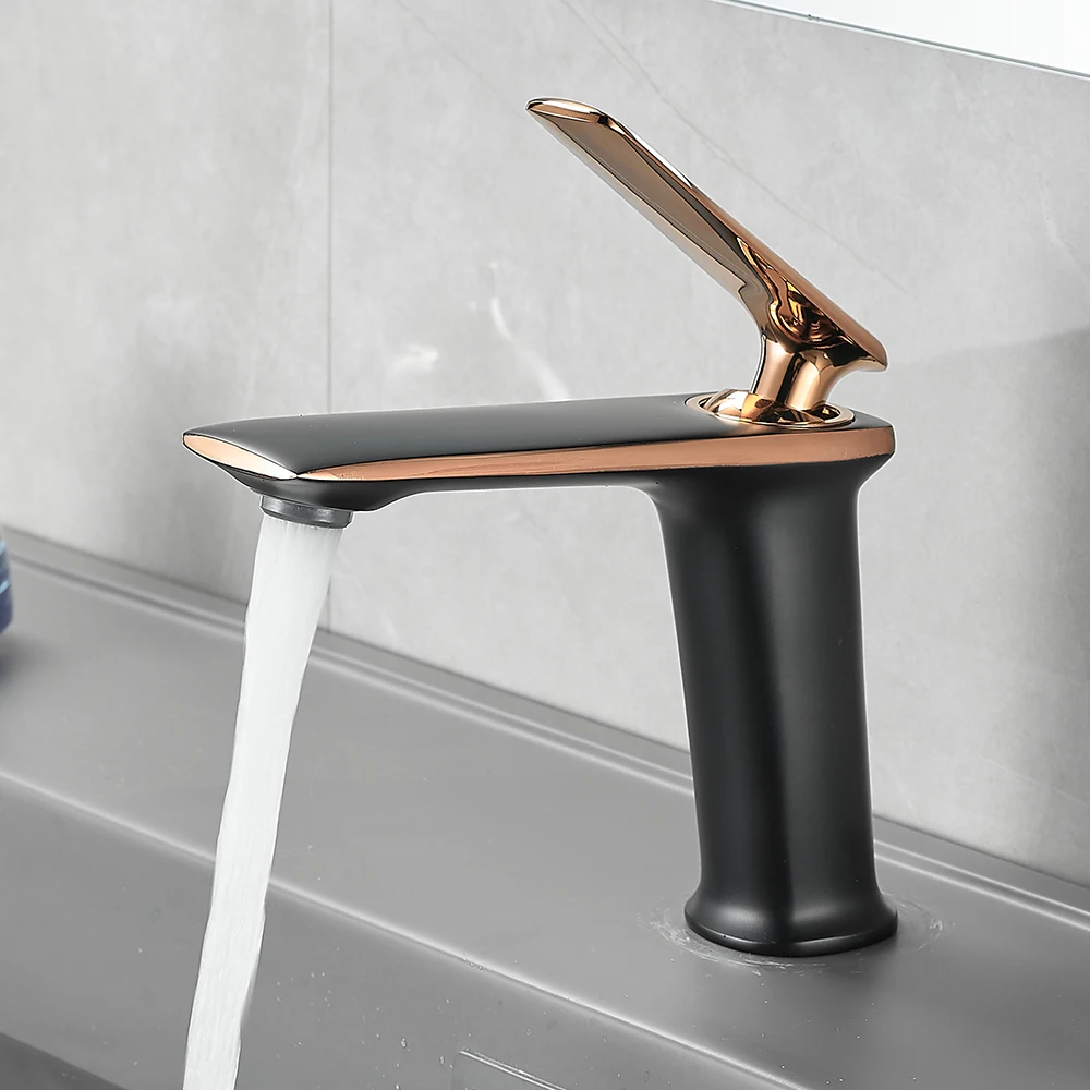 Luxury Black, Rose Gold, Wash Basin Taps- Modern Luxury Basin Faucets Hot/ Cold Water Sink Tap Mixer- Many Color Choices - Image 2