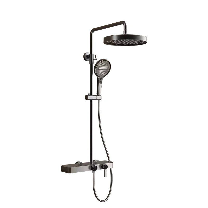 Gold/Grey Shower System Set- Bathroom Shower Faucet Set- 3-way Rainfall Shower- Hand-Held Shower - Image 7