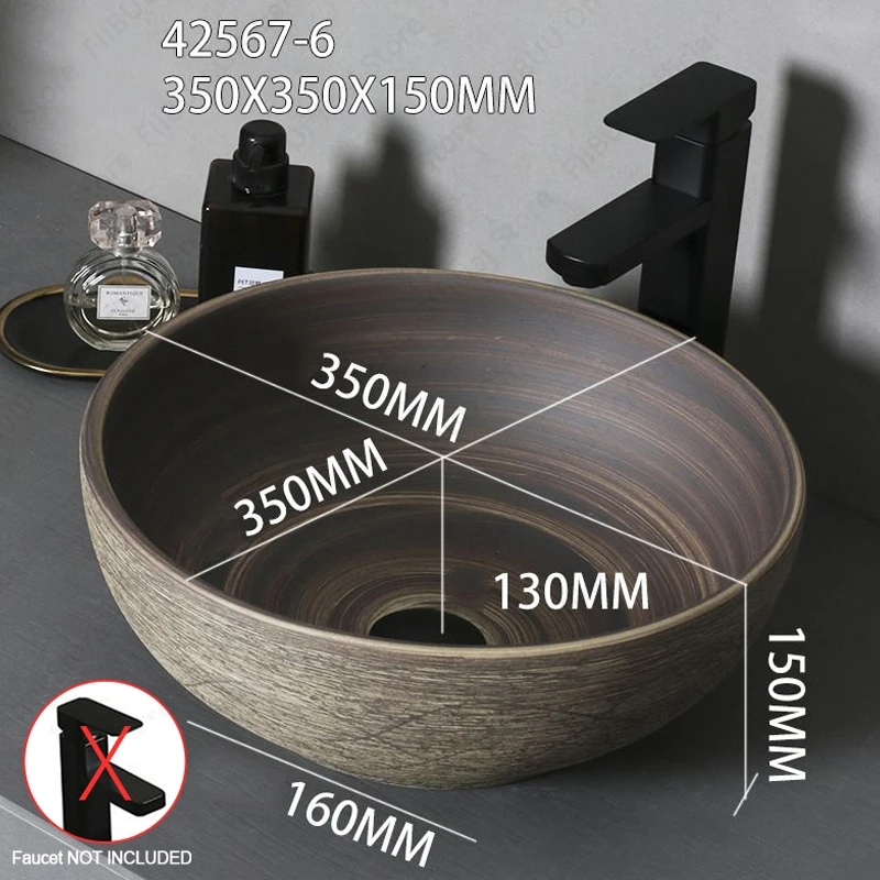 Brown Ceramic Sink- Above Counter Pedestal Washing Basin- Different Configurations and Sizes Available - Image 26