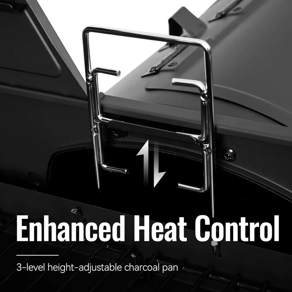 2-Burner Gas and Charcoal Combo Grill- Offset Smoker and Side Burner- 34,000 BTU Dual Fuel Grill- 1020 Sq. In. Cooking Area - Image 6