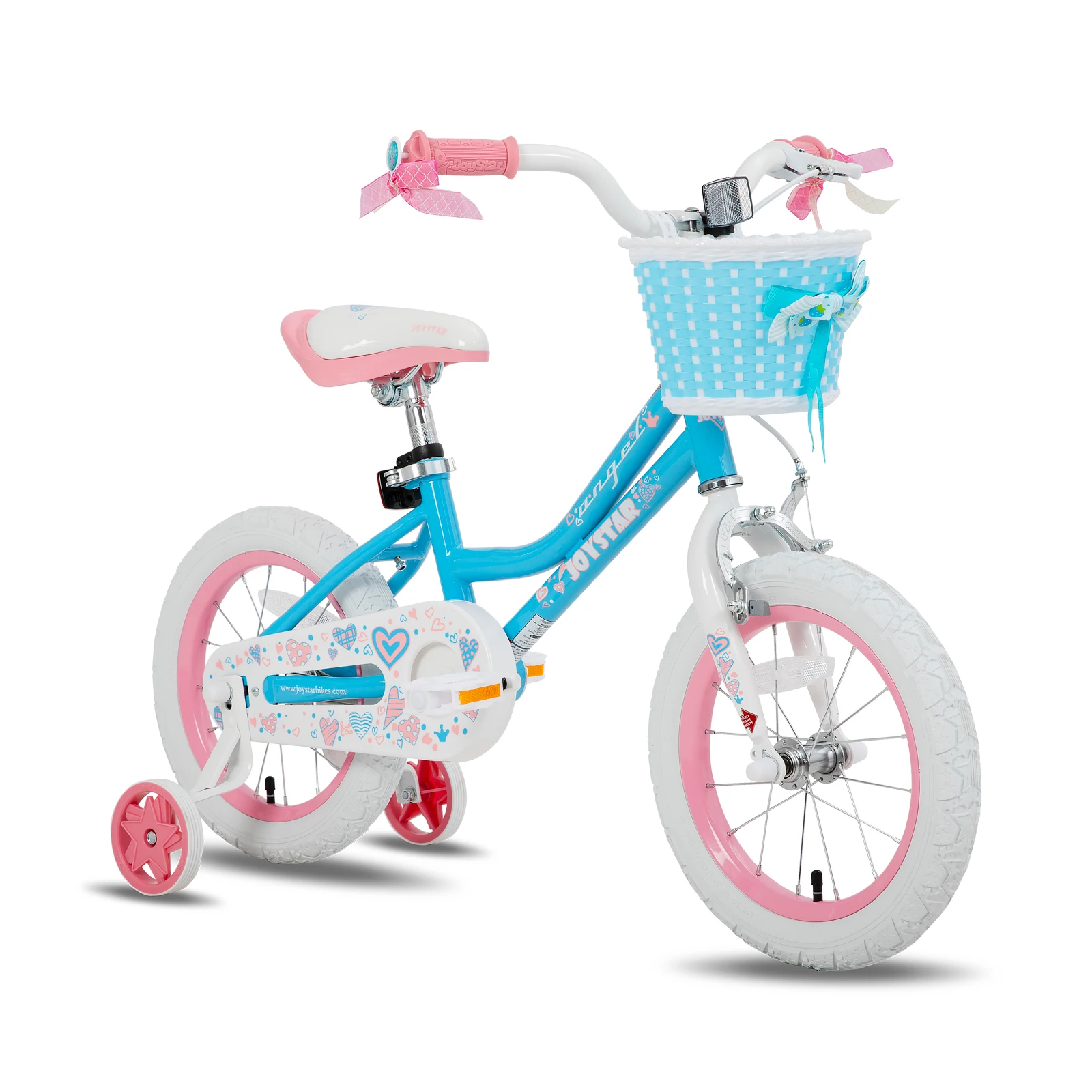 Colorful Girls Bike with Basket & Training Wheels- 12, 14, 16, 18 Inch Kids Bike- Foot Brake - Image 8