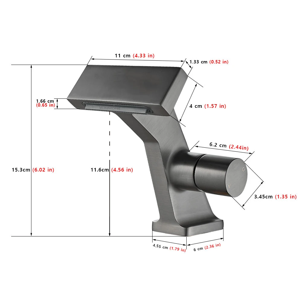 Matte Gray Bathroom Sink Faucet- New Design Waterfall Basin Faucet (Many Colors Available) - Image 6