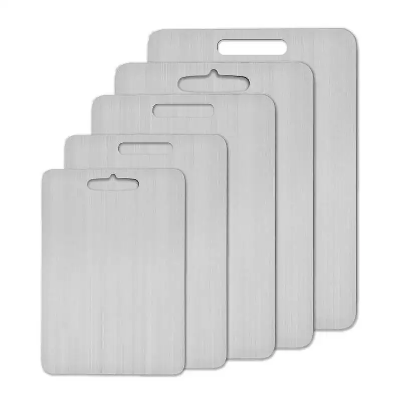 Titanium Cutting Boards- 304 Steel- Thickened, Double-Sided, Food Grade- Anti-Bacterial- Prevents Knives from Dulling - Image 6