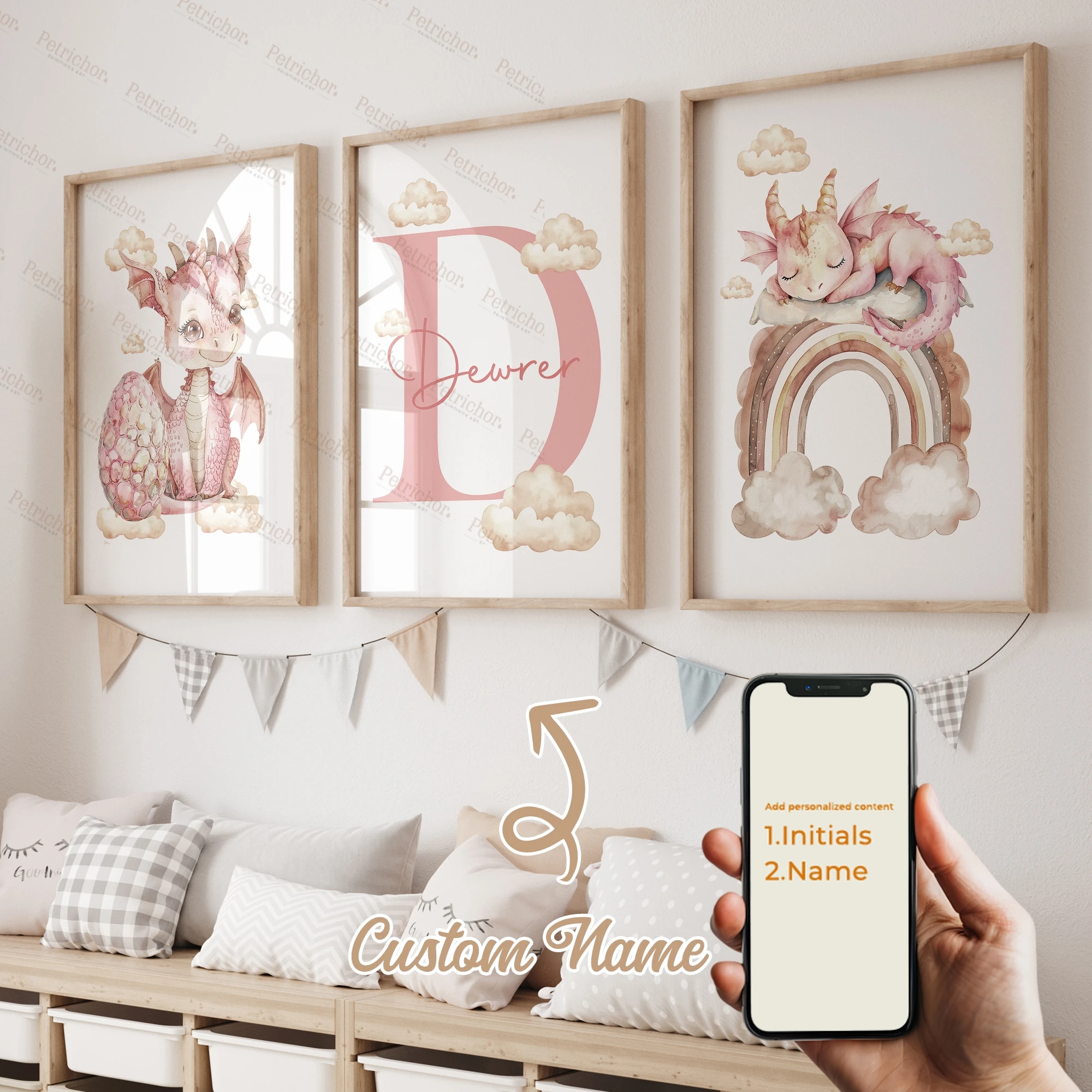 3pcs Personalized Name Wall Art for Babies and Children - Image 7