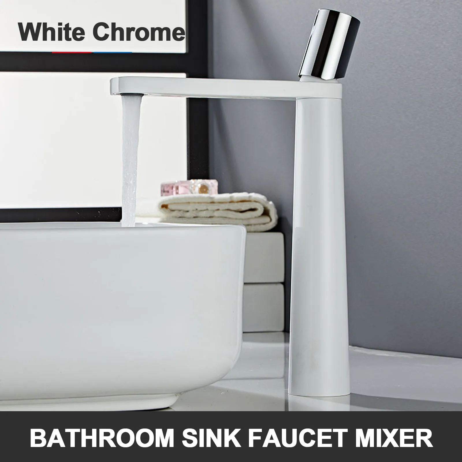 Bathroom Sink Faucet- Single Hole- Tall Vanity Basin Mixer Tap- Many Colors - Image 7