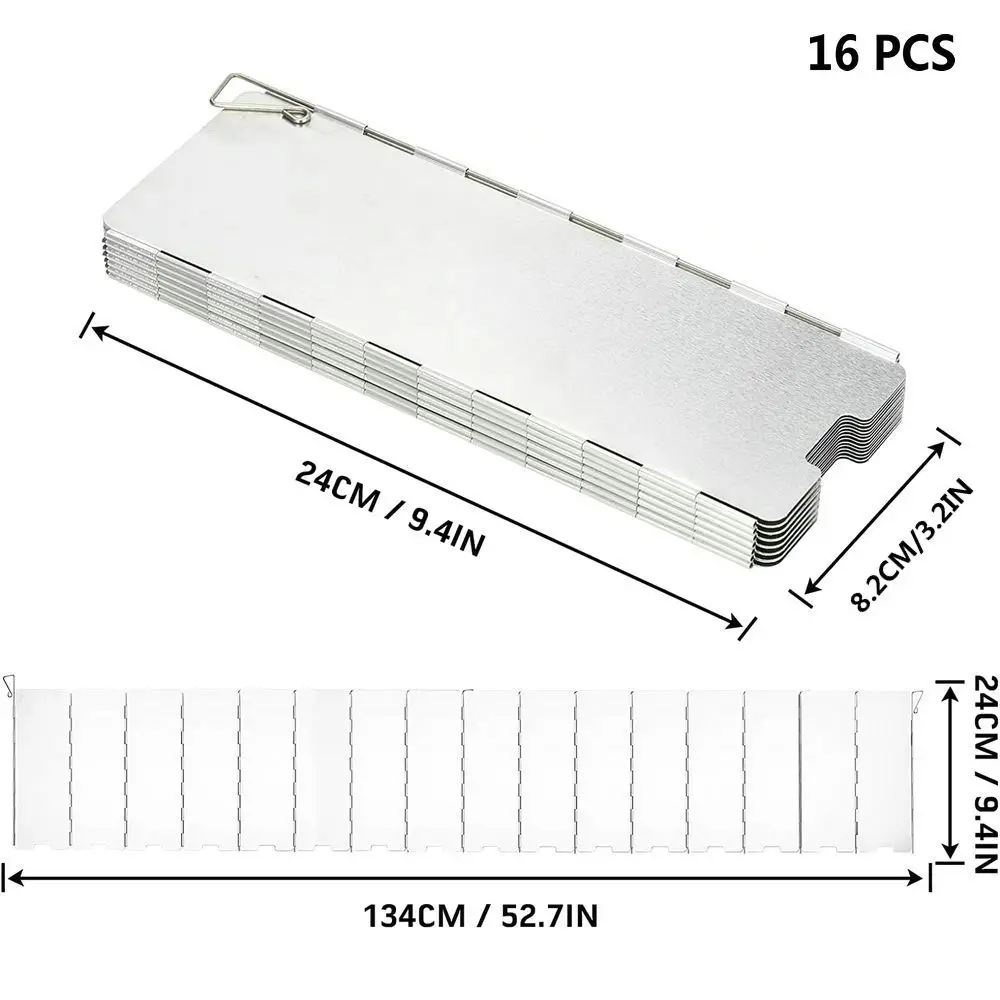 8/9/10/12/14/16 Plates- Windproof Screen to Protect Outdoor Cooking Fires, Aluminum Alloy - Image 9