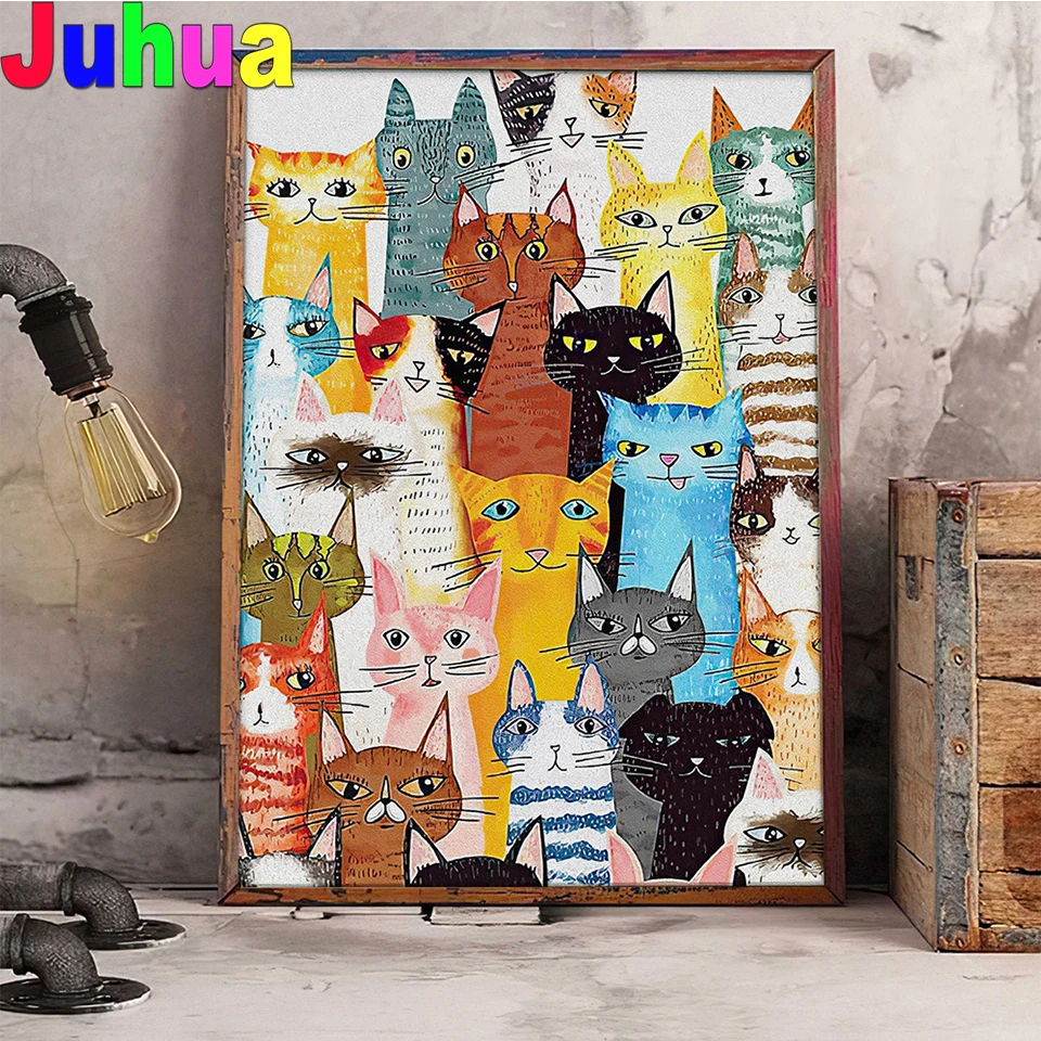 Abstract Cats-Full Coverage Round/Square Diamond Painting Kit