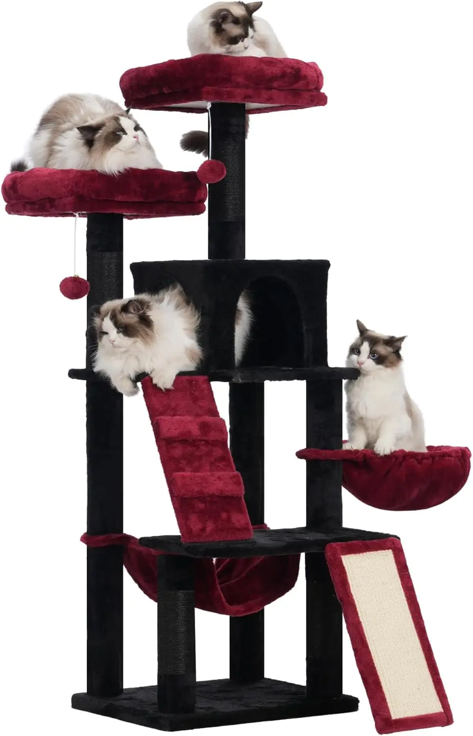 Cat Tree for Indoor Cats- Multi-Level Cat Furniture- Padded, Plush Perches/ Cozy Basket - Image 11