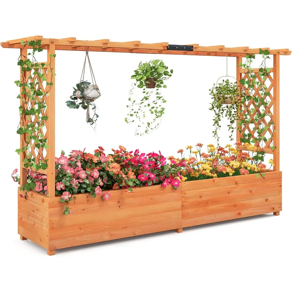 Raised Garden Bed with Trellis- Hanging Roof - Image 3