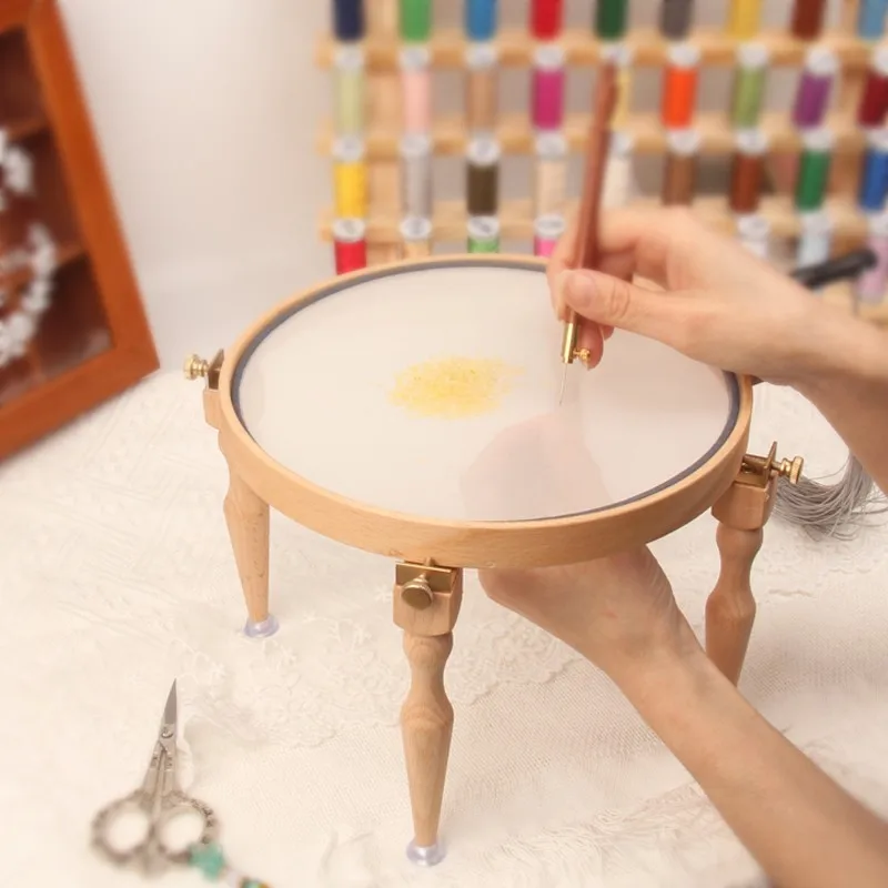 3/4Pcs Adjustable Wooden Embroidery Hoop Stand- Handmade Cross Stitch Hoop Set- Punch Needle - Image 6