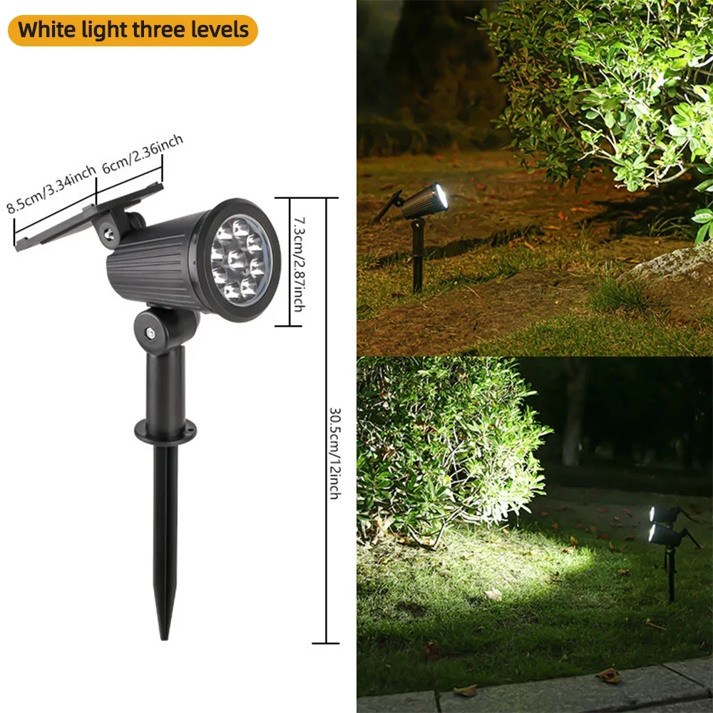 9-LED Solar Spot Lights- Outdoor RGB Solar Landscape Lights- IP65 Waterproof- Adjustable Brightness - Image 9