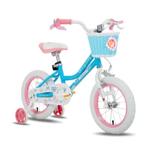 Colorful Girls Bike with Basket & Training Wheels- 12, 14, 16, 18 Inch Kids Bike- Foot Brake