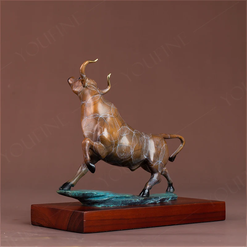 Modern Art Bronze Bull Statue - Image 4