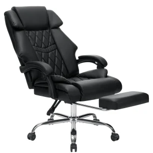 Executive Office Chair- Massage High Back Office Chair- Footrest- Reclining Computer Desk Chair- Lumbar Back Support