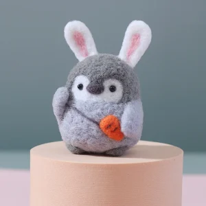 DIY Unfinished- Needle Felting Kit- Cute Penguin- Beginner Friendly- Wool and Tools Included- 4 Variations