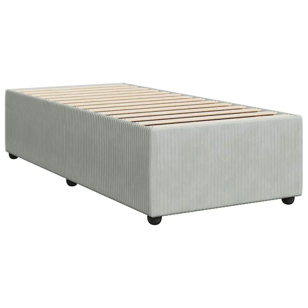 Light Gray Velvet Bed Frame- Twin-Size Upholstered- Mattress NOT Included - Image 3