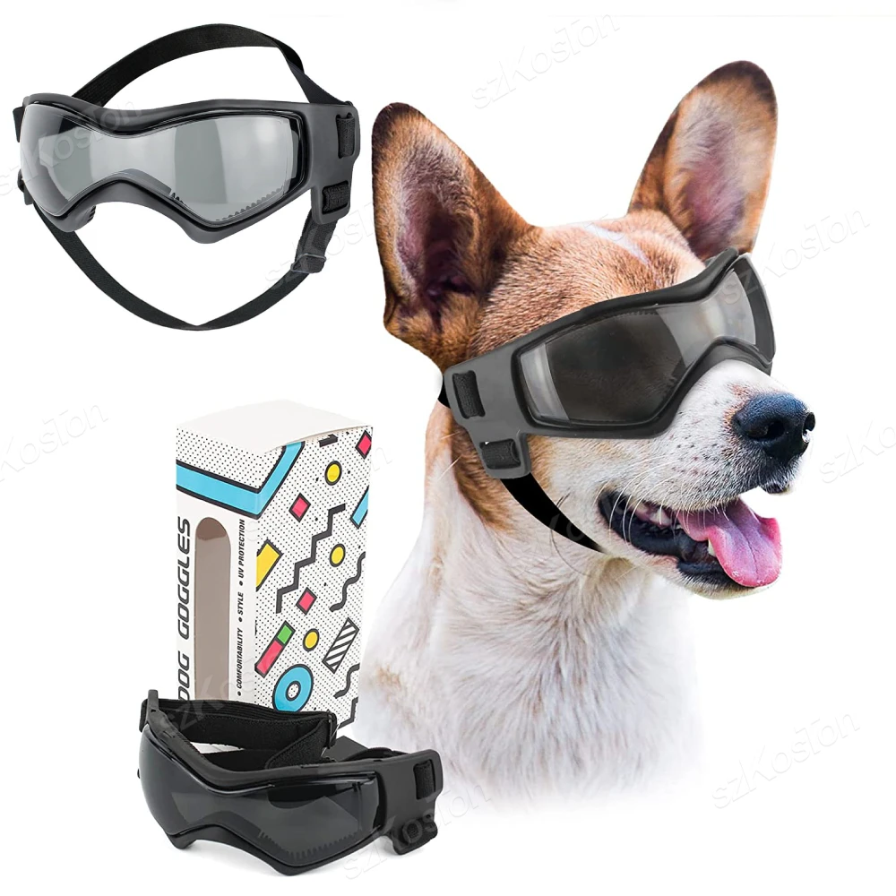 Outdoor UV Protection Sunglasses- Cat/ Dog Goggles for Small, Medium Breed Puppy- Adjustable Straps