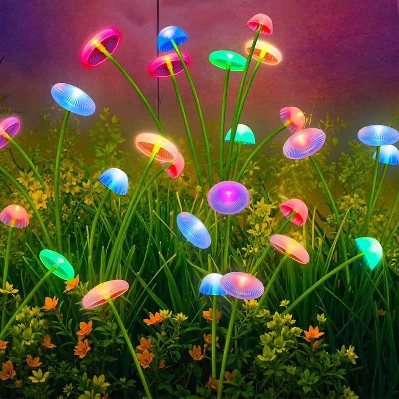 Solar Mushroom Lights- Garden Decor- Waterproof- White Lights/Colored Lights