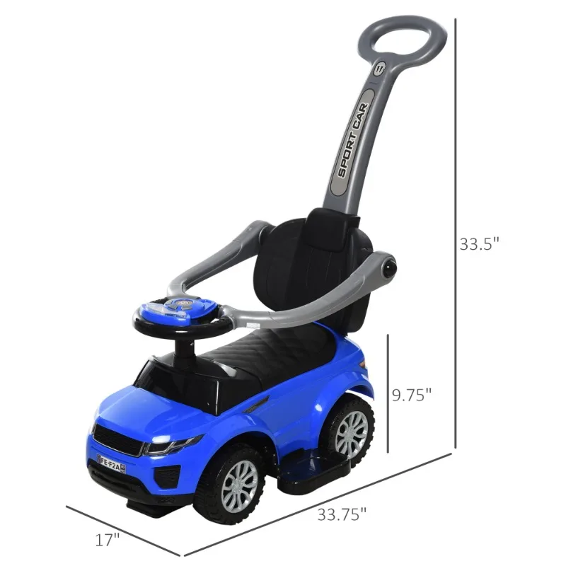 2-in-1 Multi-function Stroller for Toddlers - Ride-on Scooter with Horn, Music and Light Functions and Safety Bar - Image 6