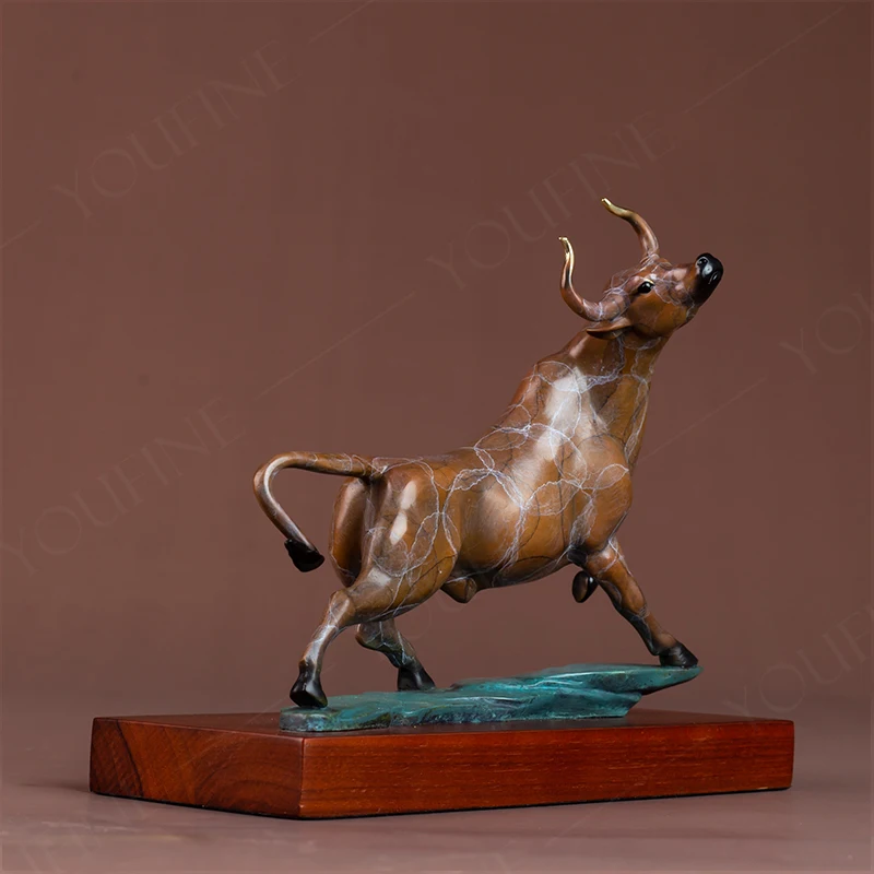 Modern Art Bronze Bull Statue - Image 5