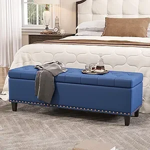 Storage Bench- 51-Inch King Storage Ottoman- 30 Gallons- Tufted Upholstery- Multiple Colors - Image 12