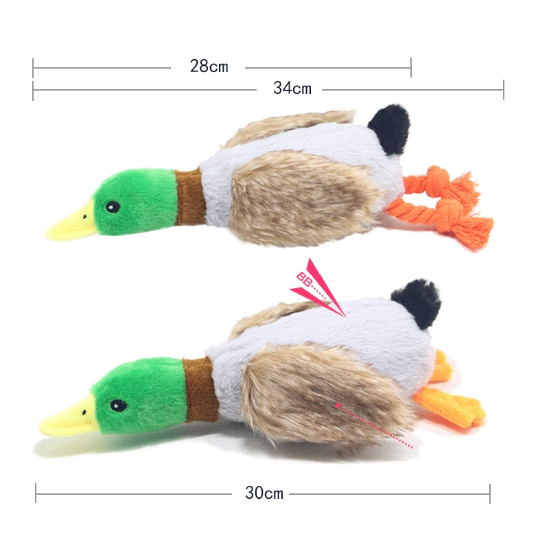 Plush Duck Sound- Stuffed Squeaky Animal- Dog Toy- Cleaning Teeth Dog Chew Rope - Image 3