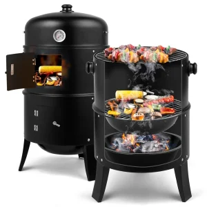 80*41*48-cm Iron Spray Smoker-Carbon Grill- Black