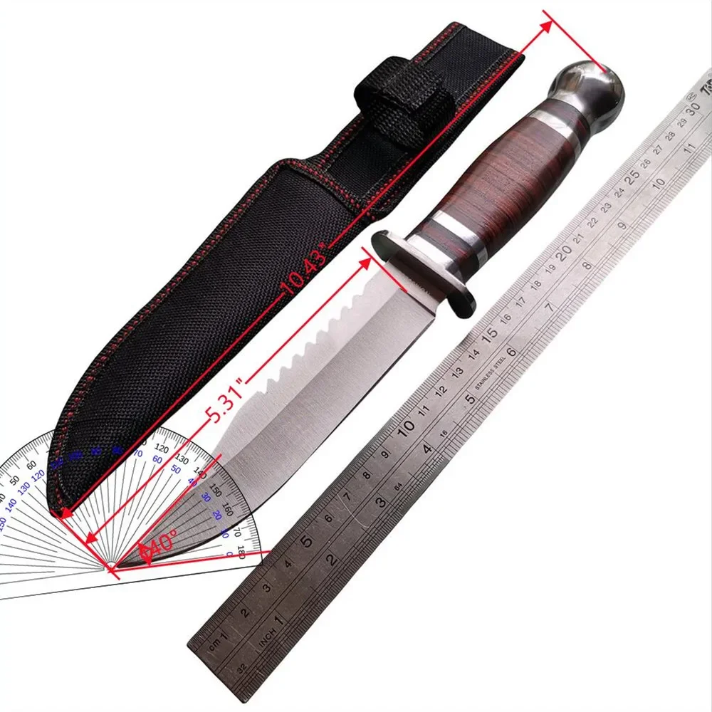 Combo Set: 10.43" Fixed Blade & 8.39" Folding Knife - For Outdoor Camping, Hunting and Survival - Image 6