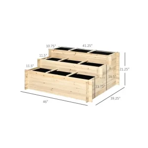 Garden Bed - Raised Planter Bed for Outdoor Gardening- Durable Wood- Ideal for Vegetables & Flowers