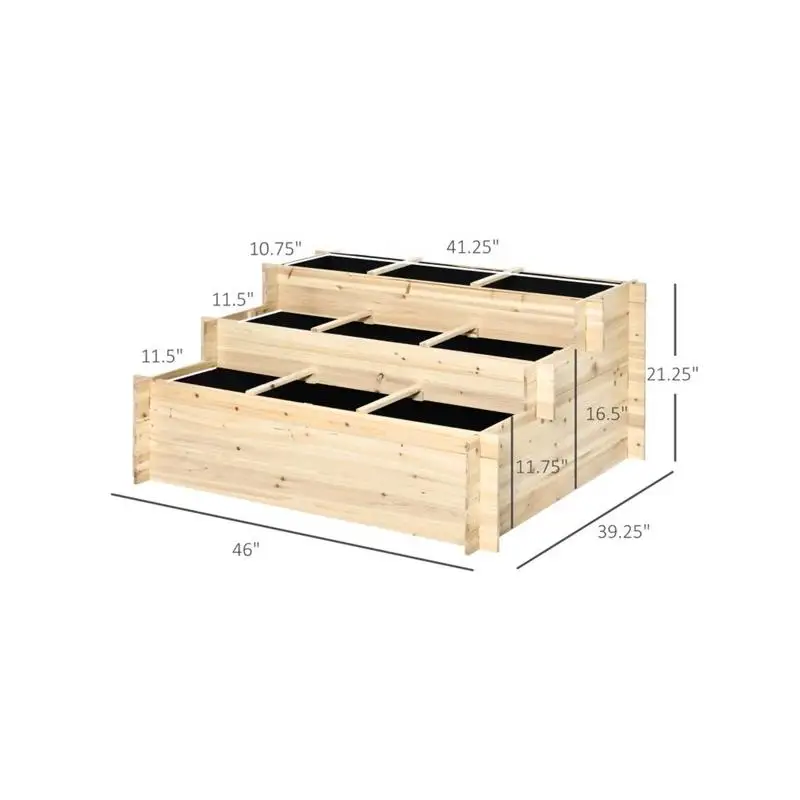 Garden Bed - Raised Planter Bed for Outdoor Gardening- Durable Wood- Ideal for Vegetables & Flowers